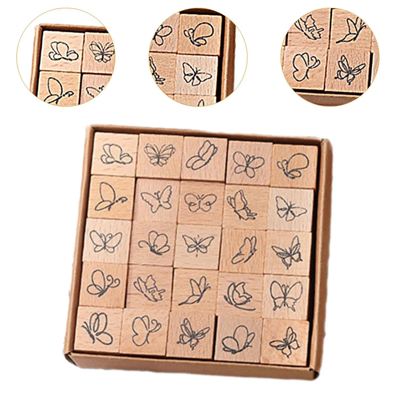 25x Wood Rubber Stamp Storage Case Stamper DIY Stamps Zpaxo
