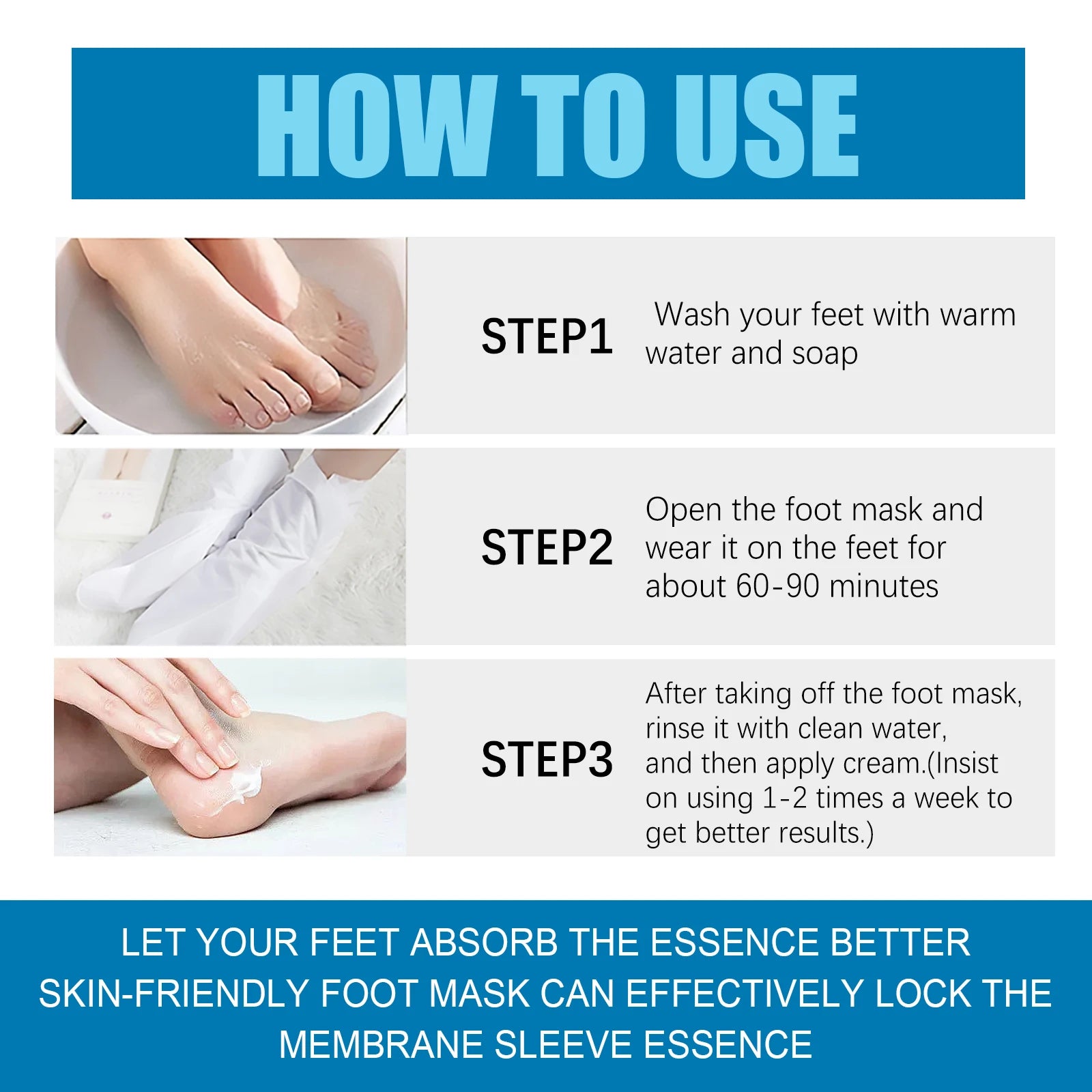 1 Pair Foot Mask Exfoliating For Feet Pedicure Foot Peel Exfoliating Callus Booties Peeling Off Calluses Dead Skin Spa Mask Zpaxo