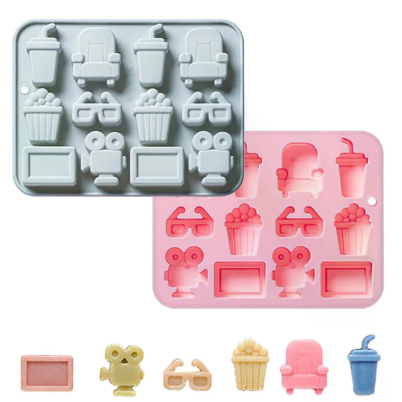 12 Cavity Cinema Theme Silicone Mold Popcorn Fondant Candy Chocolate Zpaxo