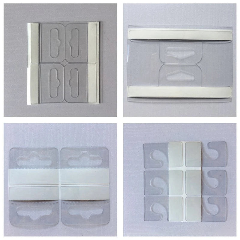100pcs PVC Slot Hole Adhesive Hang Tags Hook Merchandise Box Bag Hangers Display Zpaxo