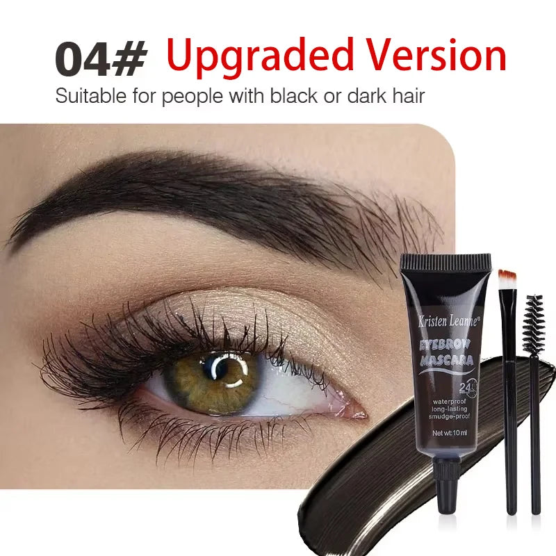 Natural 6 Colors Liquid Dyeing Eyebrow Cream Waterproof Durable Brown Zpaxo 04-Upgraded Version