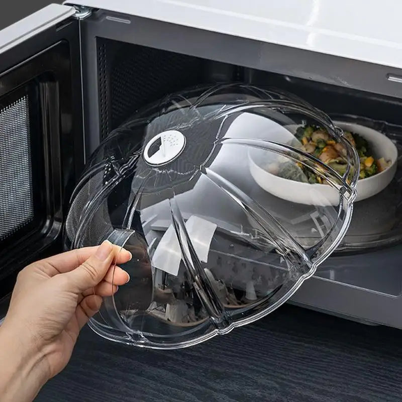 Microwave Food Splash Proof Cover Plate Transparent Cover with Handle Household Oven Heating Cover Cooking Utensils Accessories Zpaxo