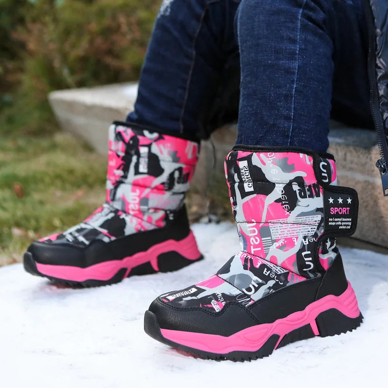 Kids Snow Boots Girl Waterproof Winter Autumn Rubber Children's Zpaxo