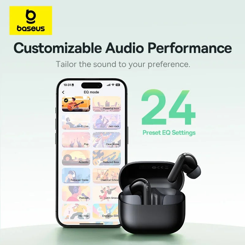 Baseus Bass EP10 NC 43dB Noise Cancelling ANC True Wireless Earbuds
