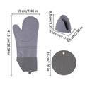 Silicone Oven Mitts Heat-Resistant Silicone Kitchen Gadgets Ergonomic Oven Mitts Pot Holders Sets for Cooking Grilling Barbecue Zpaxo China Mainland Gray