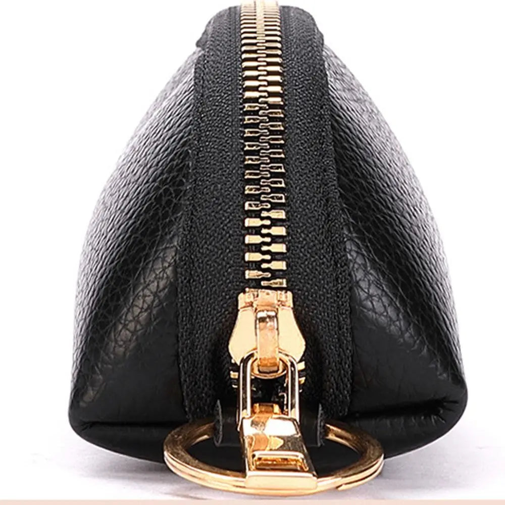 Key Pouch Fashion Zipper Key Holder Simple Zipper Closure Car Key Storage Bag PU Durable Car Key Protect Cover Household Zpaxo