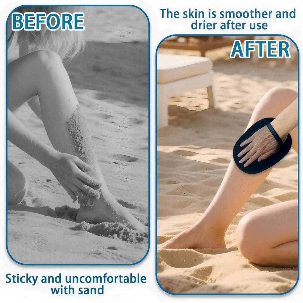 Sand Remover Mitt Soft Portable Absorbent Cleaner Brush Wipe Beach