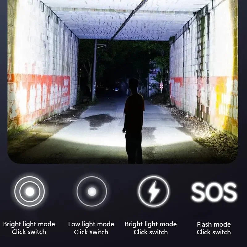 Mini COB LED Keychain Flashlight – USB Rechargeable & Magnetic