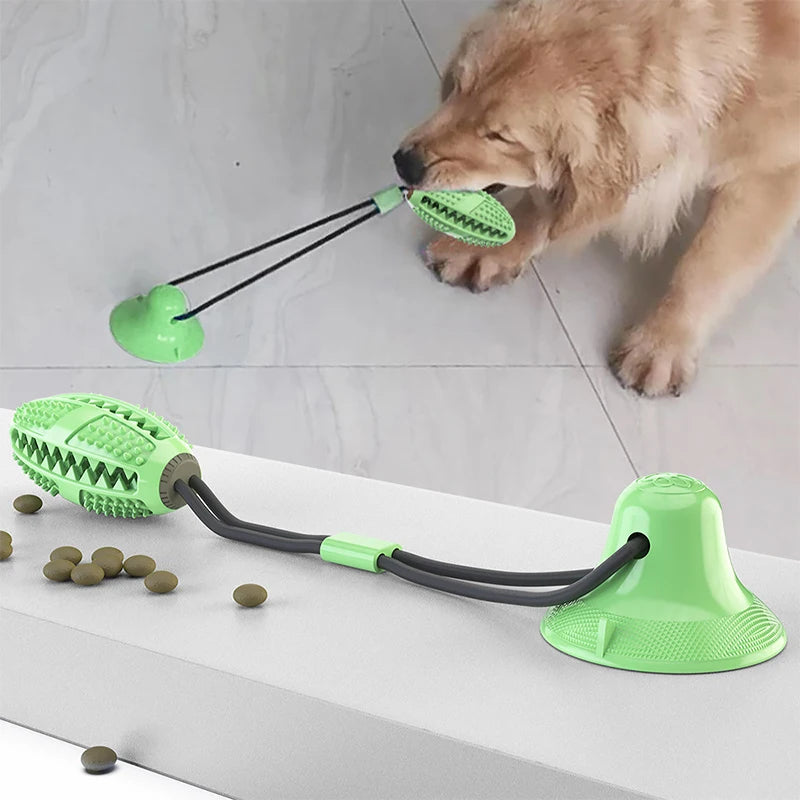 Dog Toys Suction Cups Pull Ropes Food Dispensing Balls Tpr Pet Zpaxo Green one size