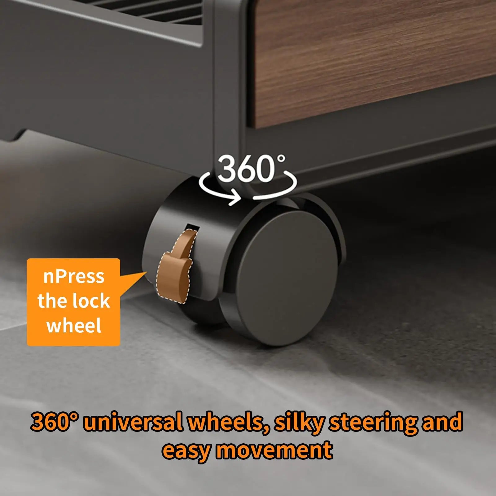 Adjustable Mobile CPU Stand Holder Locking Wheels Portable Tower Cart