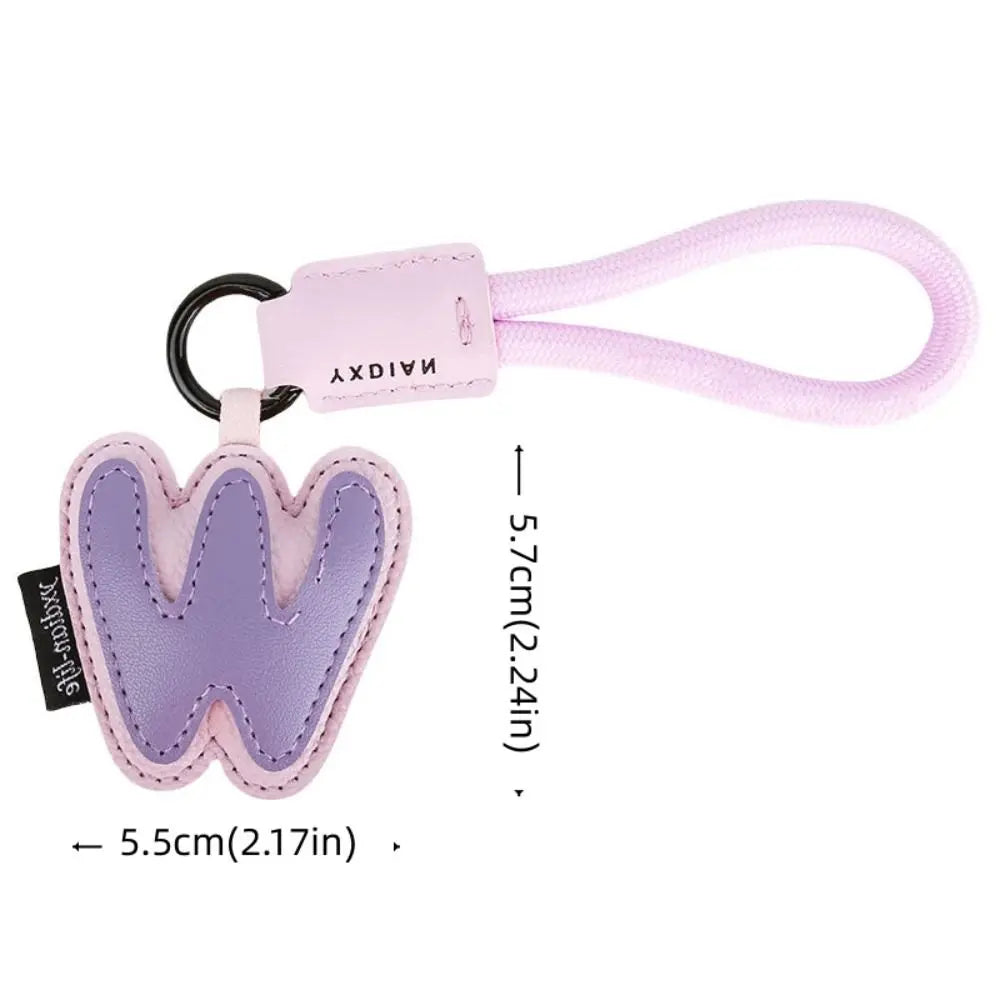 Sweet 26 Letter Keychain Bag Hanging Charms PU Leather Alphabet Key Holder Car Keyring Ornaments Lucky Letter Pendant Boy Zpaxo