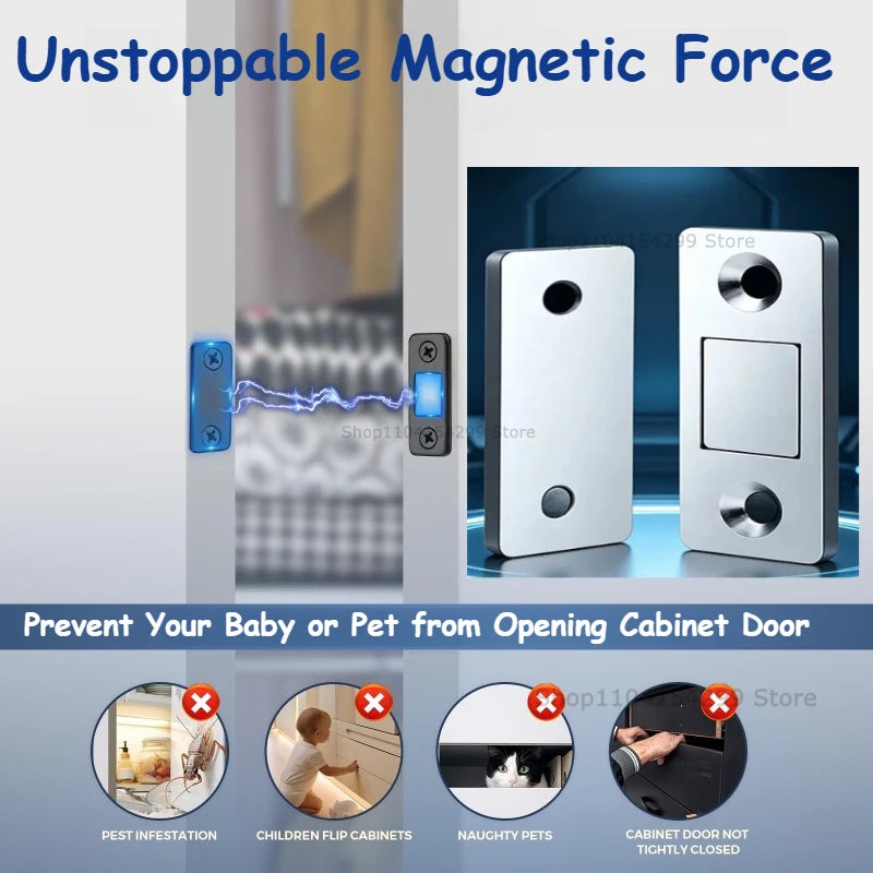 Magnetic Cabinet Catches Self Adhesive Window Door Closer Invisible Door Stopper Patch for Kitchen Bedroom Closet Hardware Kit Zpaxo