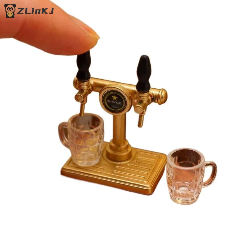 ▶5Pcs Dollhouse Miniature Scene Ornament Decoration Simulation Beer Mug Model Food And Play Mini Beer Cup Toy Zpaxo