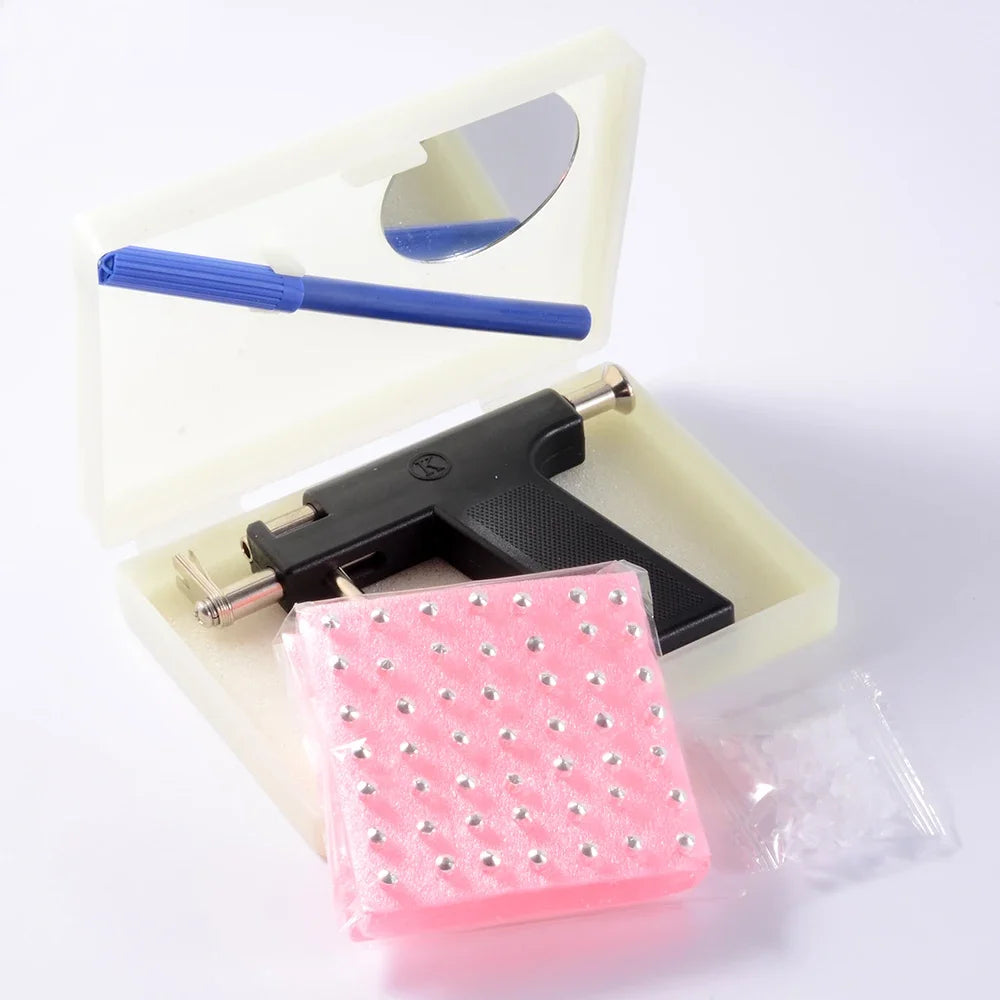Professional Ear Piercing Gun Tool Studs Steel Nose Navel Body