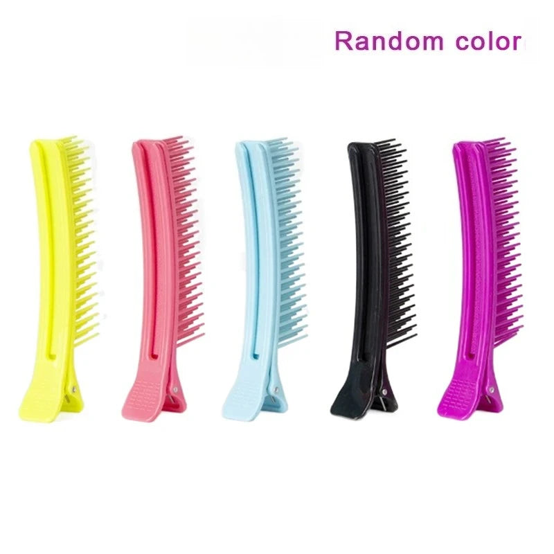 Professional Hair Grip Clamps Salon Hair Section Cutting Clips Comb Barber Dyeing Perm Hair Pins Home DIY Barrette Hair Styling Zpaxo L-5pc random color