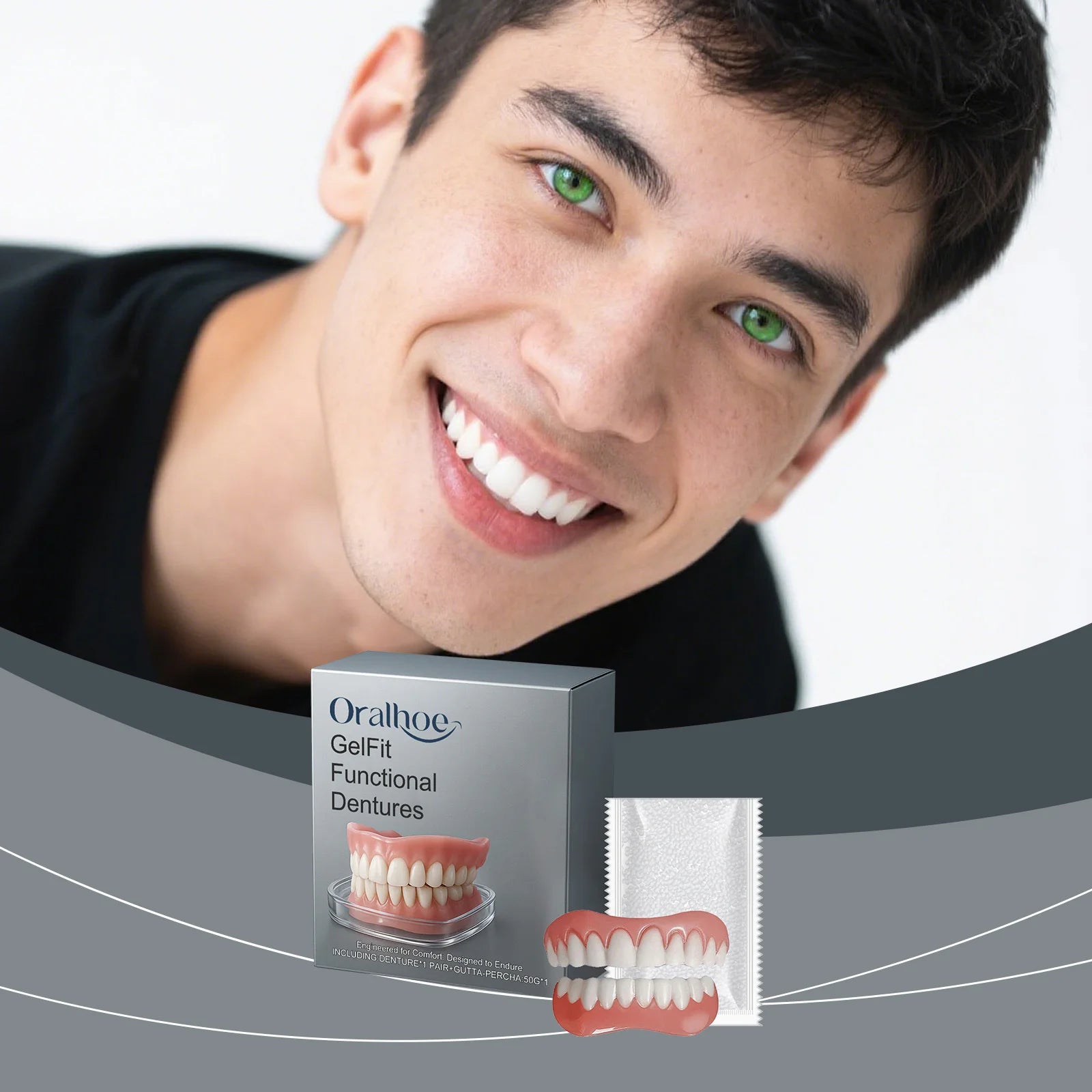 Silicone Veneer Teeth Kit – Fill Tooth Gaps, Upper & Lower Set Cosmetic Dental Veneers Zpaxo