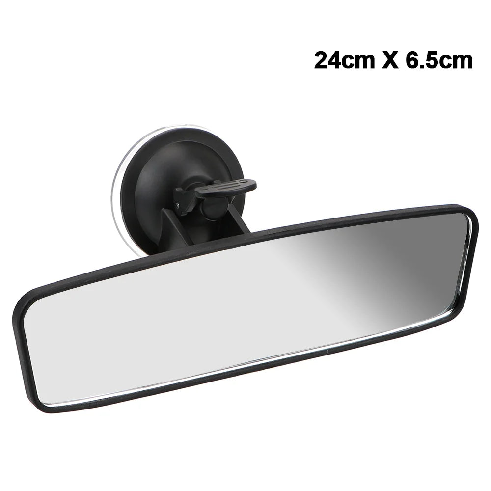 Car Rear Mirror Interior View Adjustable Suction Cup 360 Rotates