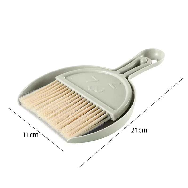 Desktop mini broom set tools, small broom for desk, office desk and dining table, dustpan combination Zpaxo style f