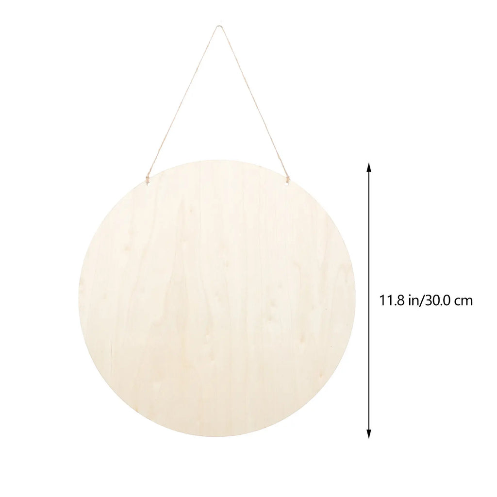 4Set Wooden Round Blank DIY Painting Plaques Hanging Wood Signs Unfinished DIY Wood Slice Art Supplies Craft Boards