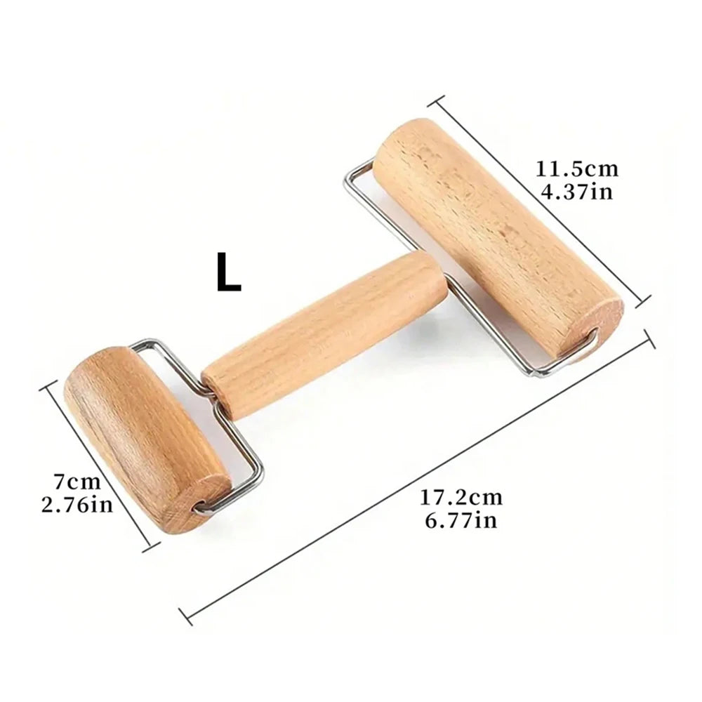 Wood Rolling Pin With Handle for Baking Dough Roller Pastry Pasta Pizza Roller Kitchen Utensils Zpaxo J2503242-L