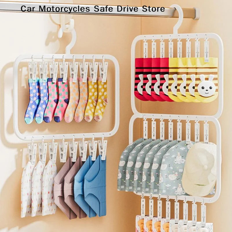 CMMulti-clip Sock Drying Rack Multi-functional Removable Space-saving