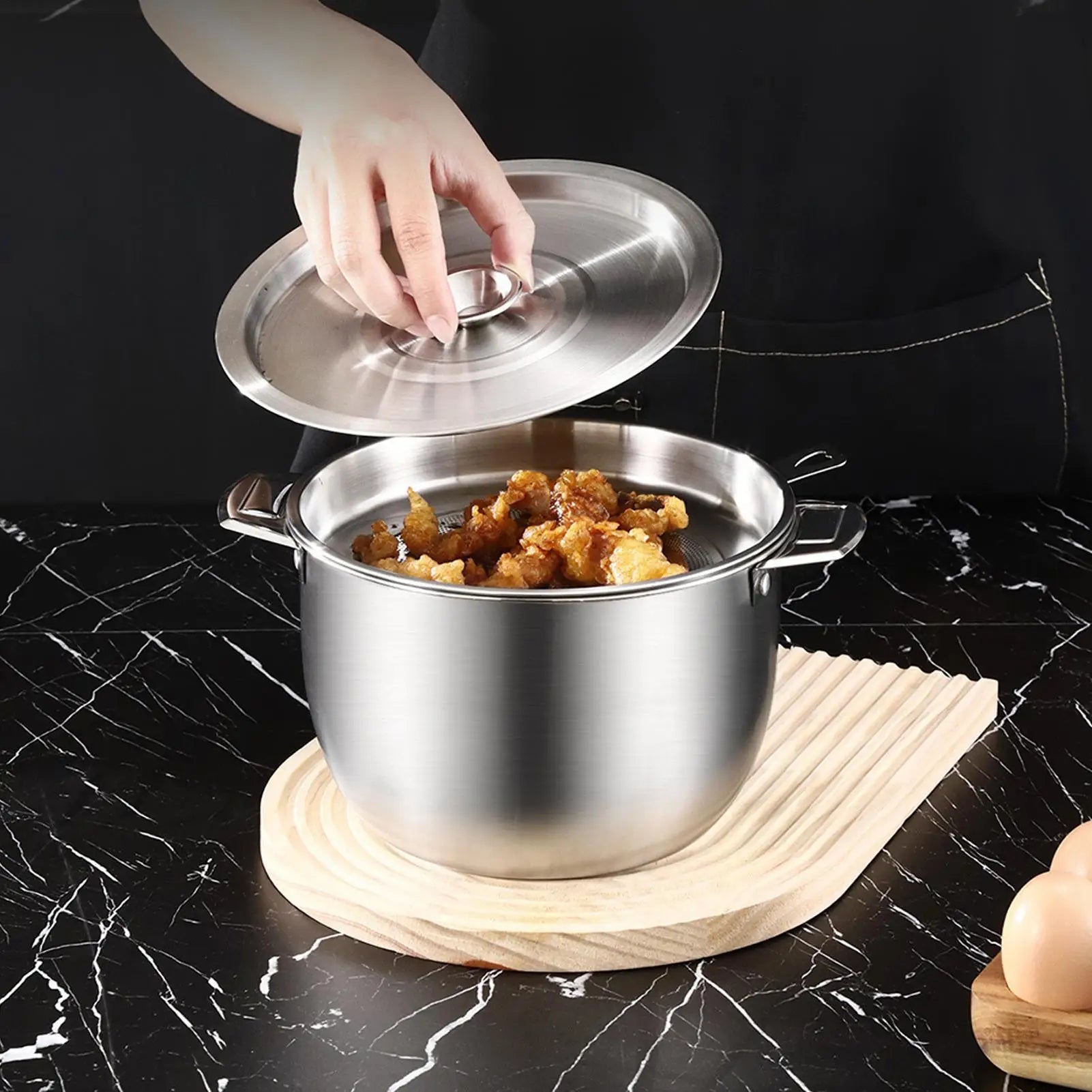 Grease Container Stainless Steel Oil Storage Pot Bacon Strainer