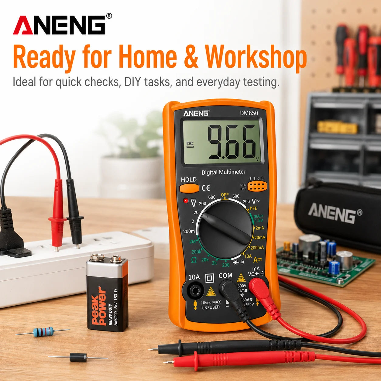 ANENG DM850 Digital Multimeter Automatic Counts Auto Current Ammeter