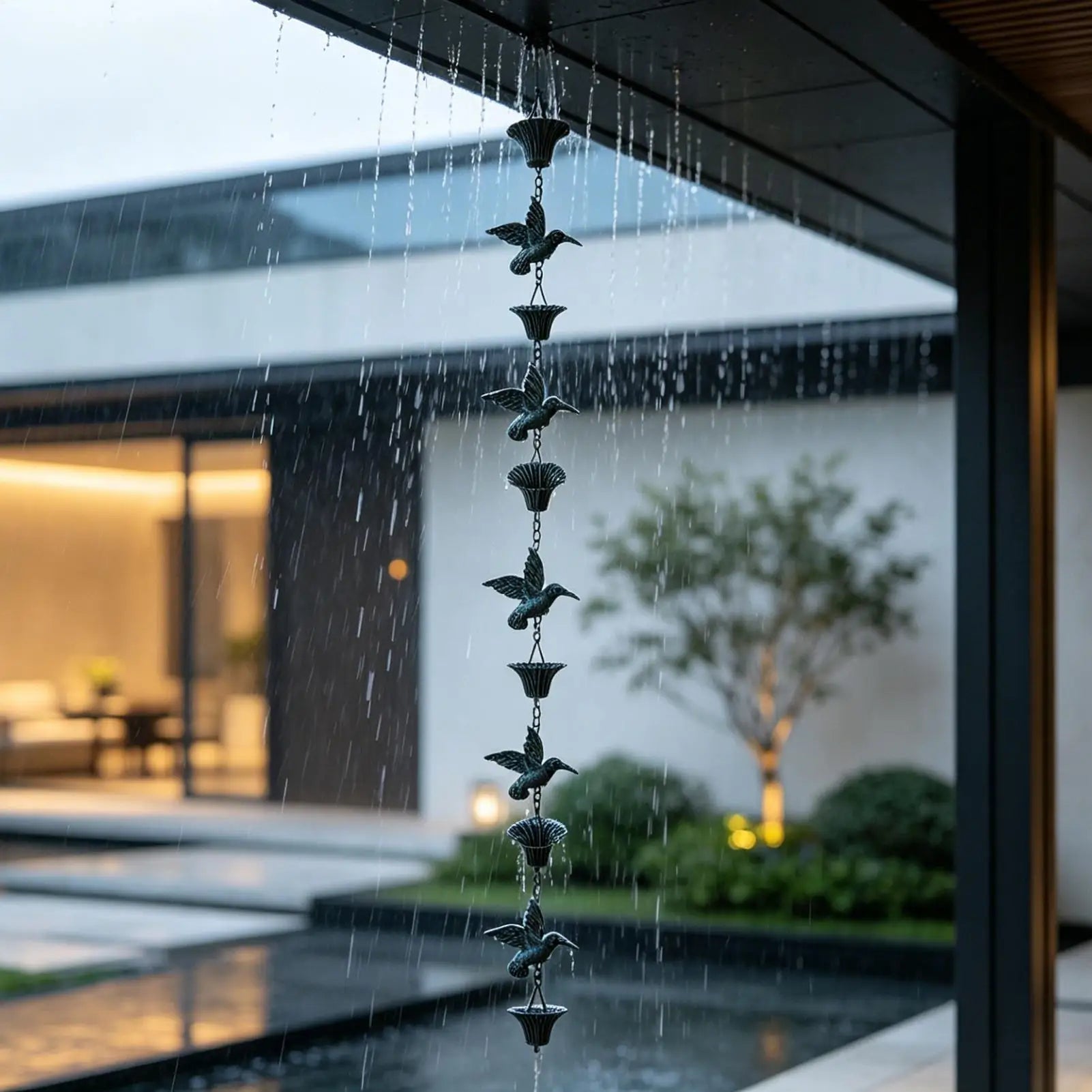Rain Chains Decorative Iron Hummingbird Shape Replacement Downspout