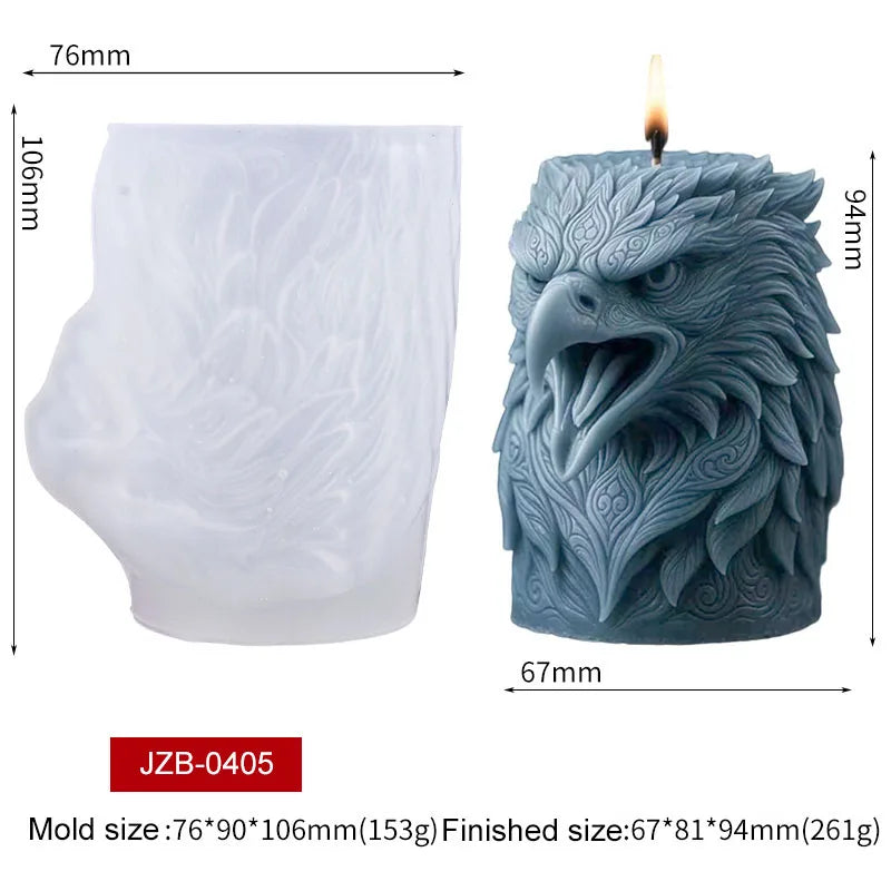 Wolf Skull Eagle Head Silicone Candle Mold 3D Roaring Animal Head Soap Wax Aroma Plaster Making Resin Mold Home Decor Zpaxo Eagle