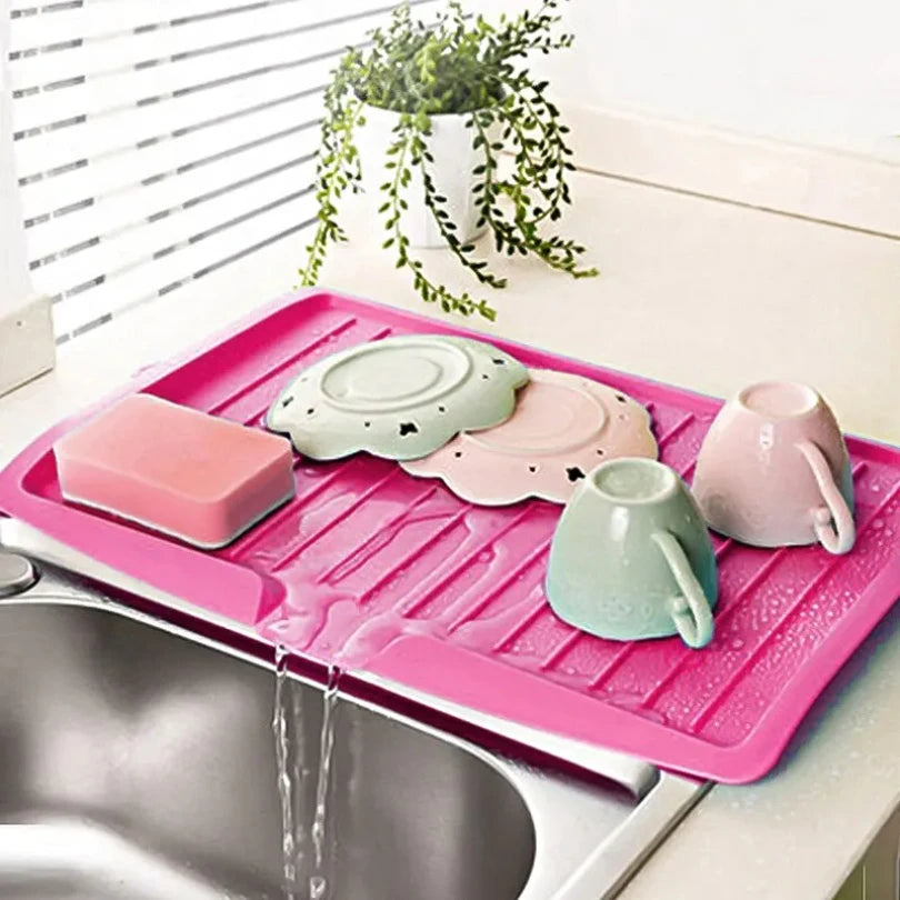 Large Kitchen Dish Drying Rack & Drain Tray – BPA-Free, 4 Colors Dish Drying Rack Zpaxo