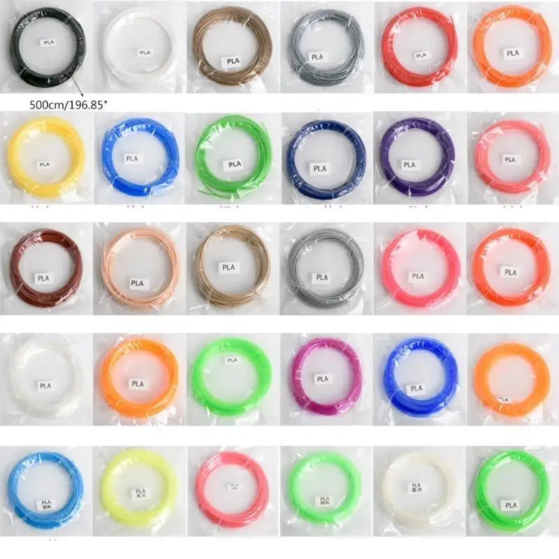 652F 20 Colors 3D Pen Filament 1.75mm PCL Each Color 16.4 Feet 3D Pen Filament Zpaxo