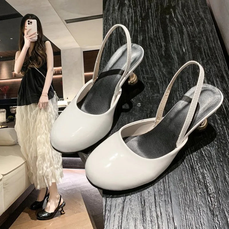 Designer Cover Toe Women Sandals Concise Party Dress Singbacks Pumps