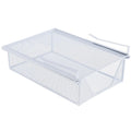 Hanging Pullout Drawer Basket Iron Decoration Space Saving Portable Closet Holder for Pantry Dining Room Under Desk Home Kitchen Zpaxo White