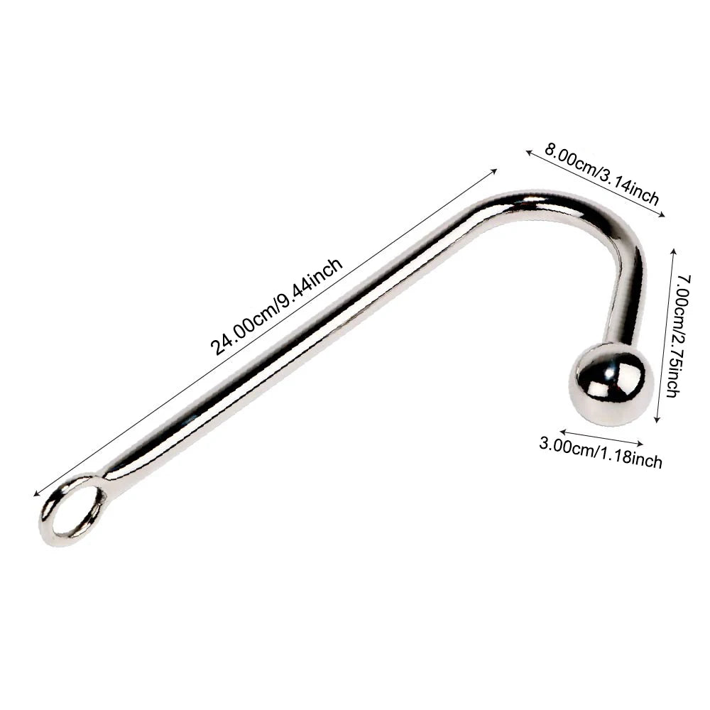 IKOKY Gay Stainless Steel Metal Butt Plug Ball Anal Hook Prostate