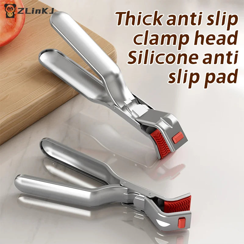 ▶1PCS Plate Clamp Stainless Steel Clamp Lifter Gripper Anti Scald Clip Kitchen Supplies Plate Bowl Dish Pot Holder Bowl Clamp Zpaxo
