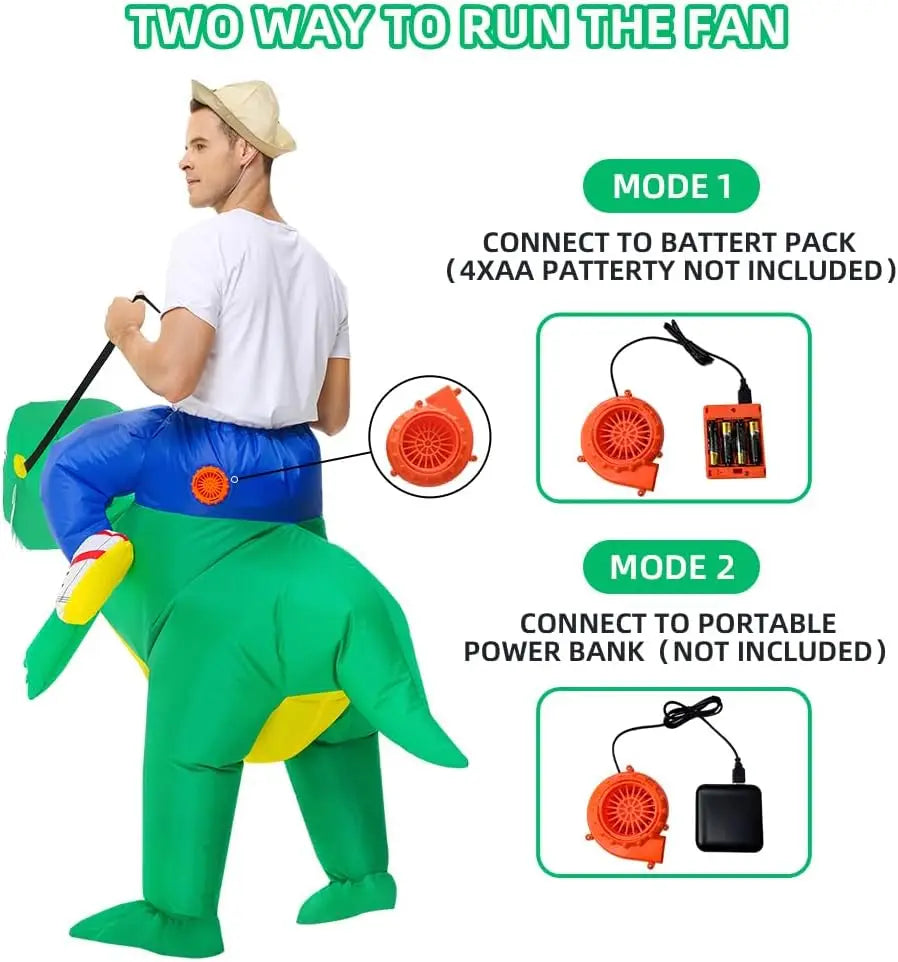 Halloween Adult Ride-on Dinosaur Costume Funny Cosplay Walking Suits
