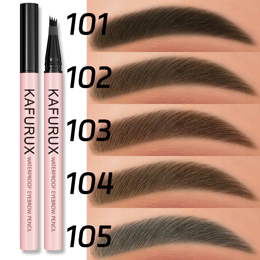 6 Colors Brown Eyebrow Pen Waterproof 4 Split Tip Black Eyebrows
