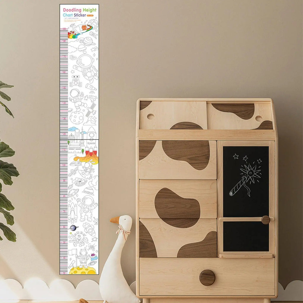 Height Chart For Kids Doodling Height Ruler Decorative Growth Wall Sticker For Nursery Kids Bedroom Classroom Playroom Zpaxo
