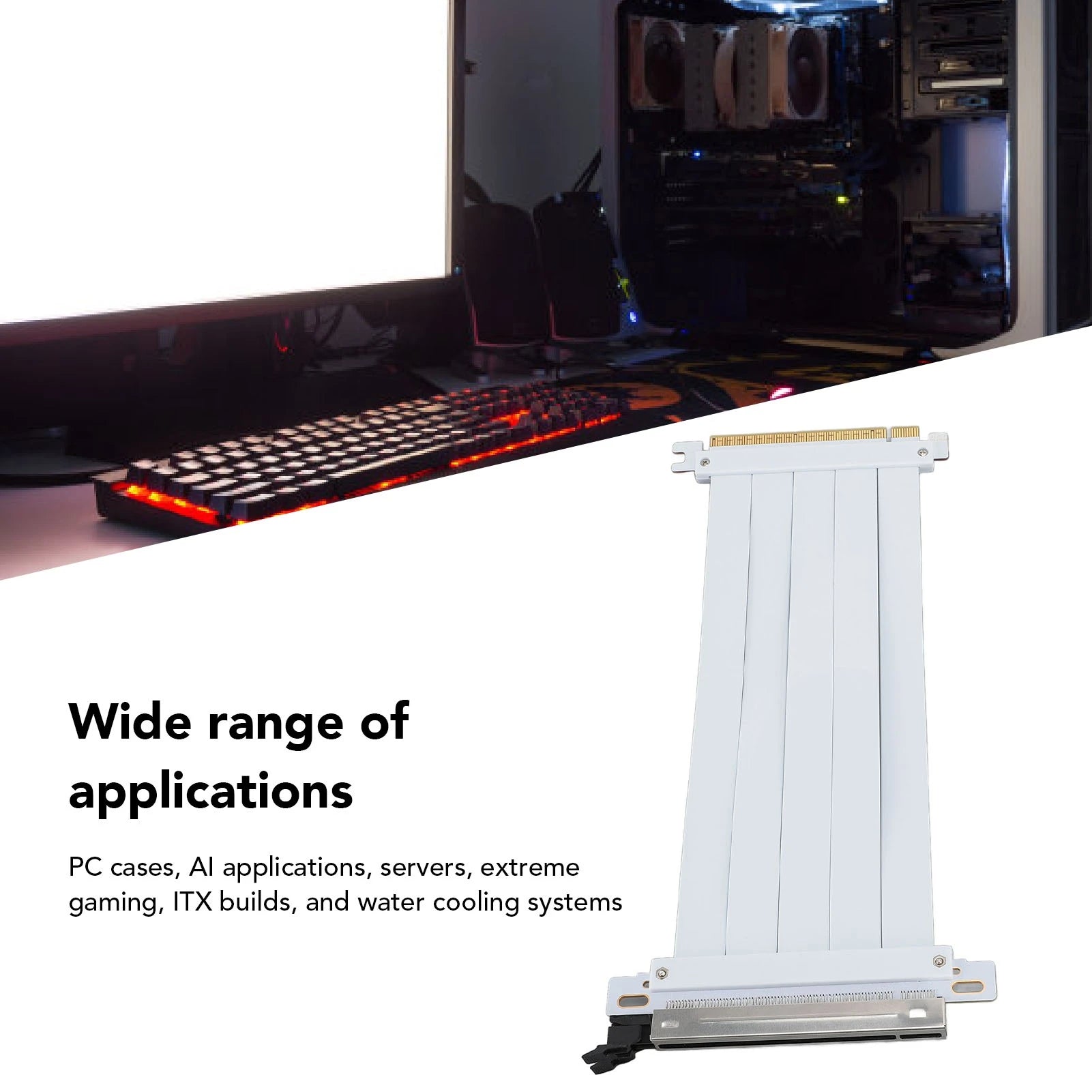GPU Extension Riser Cable 128Gbps PCIE 5 0 X16 Anti Interference