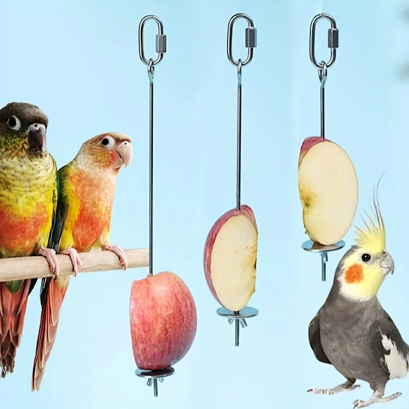 Stainless Steel Parrot Feeder Hanging Fresh Vegetables Juicy Fruits Zpaxo