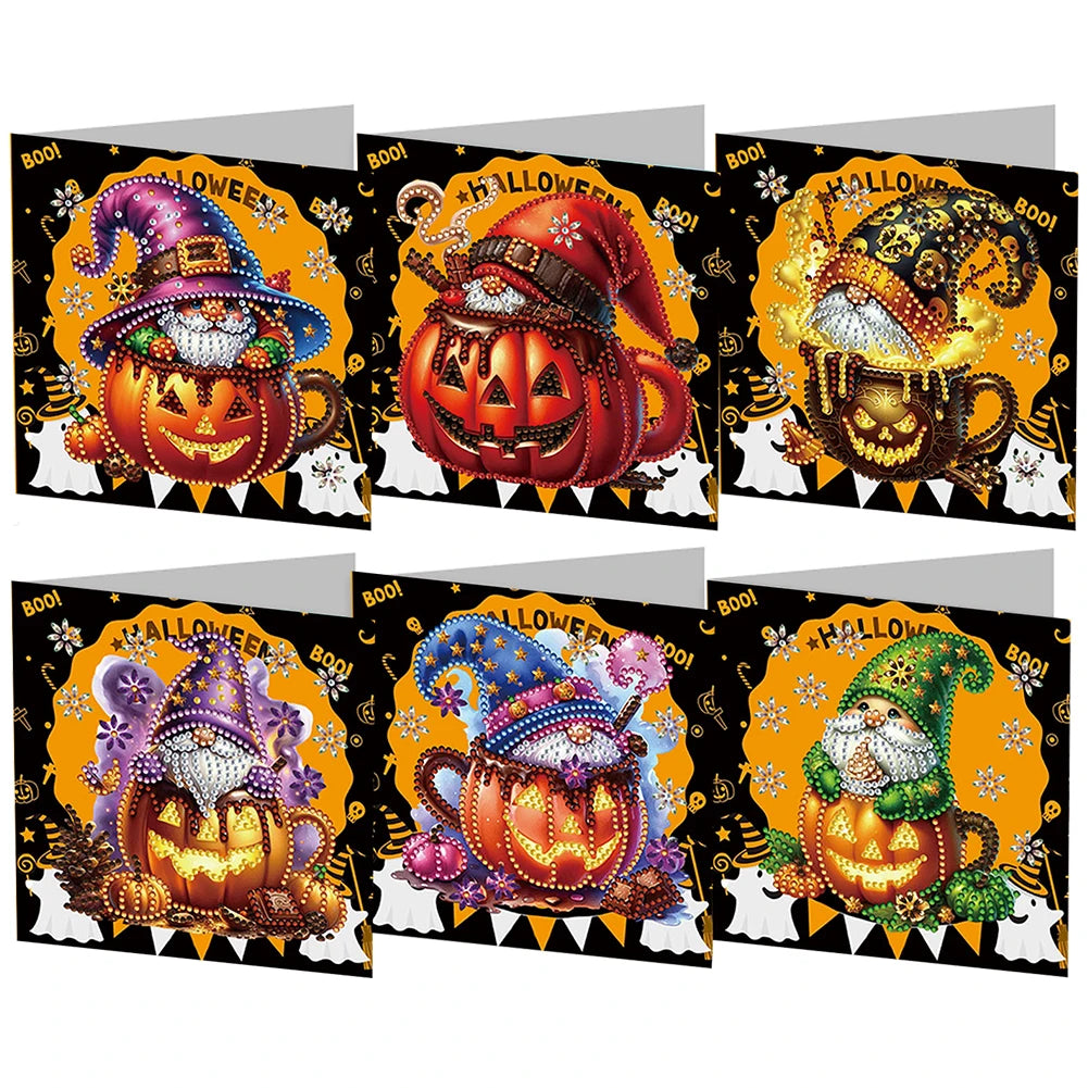 Halloween Cards Diamond Painting Greeting Card DIY Embroidery Zpaxo 6PCS HK034