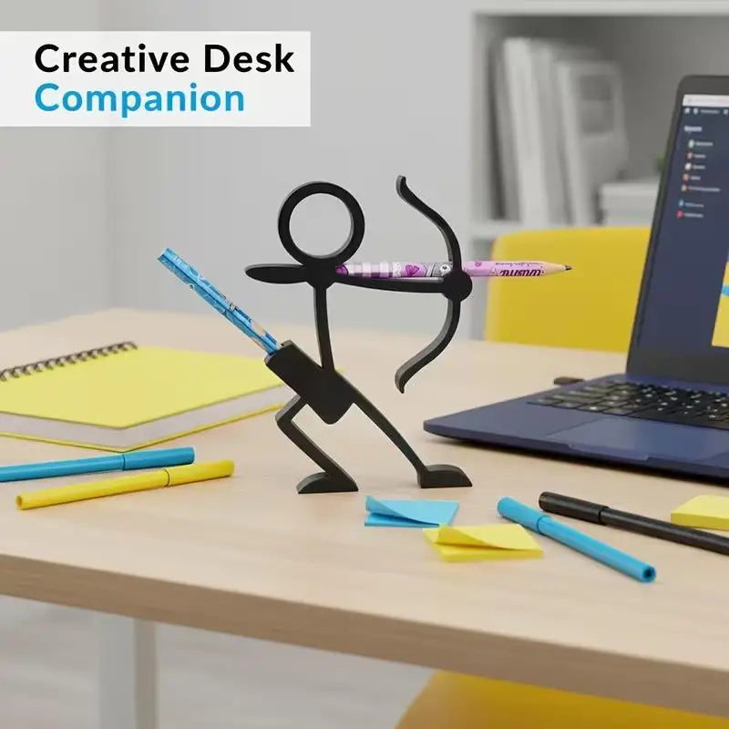 4 Styles 3D Printed Stick-Figure Pen Holders, Desktop Ornaments, Gift for Students/Christmas Zpaxo