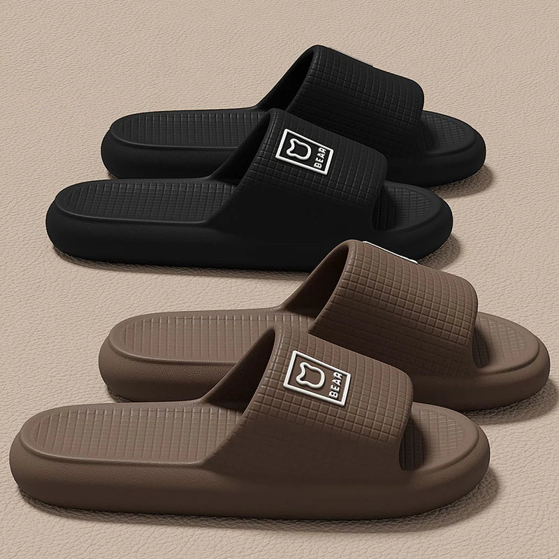 Fashion Summer Couple Non-slip Flat Slides Soft Cosy Seabeach Sandals