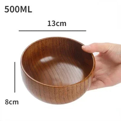 Wooden Bowls Jujube Wood Children Baby Adults Small Soup Bowls Solid Wood Salad Bowls Retro Household Tableware Zpaxo E