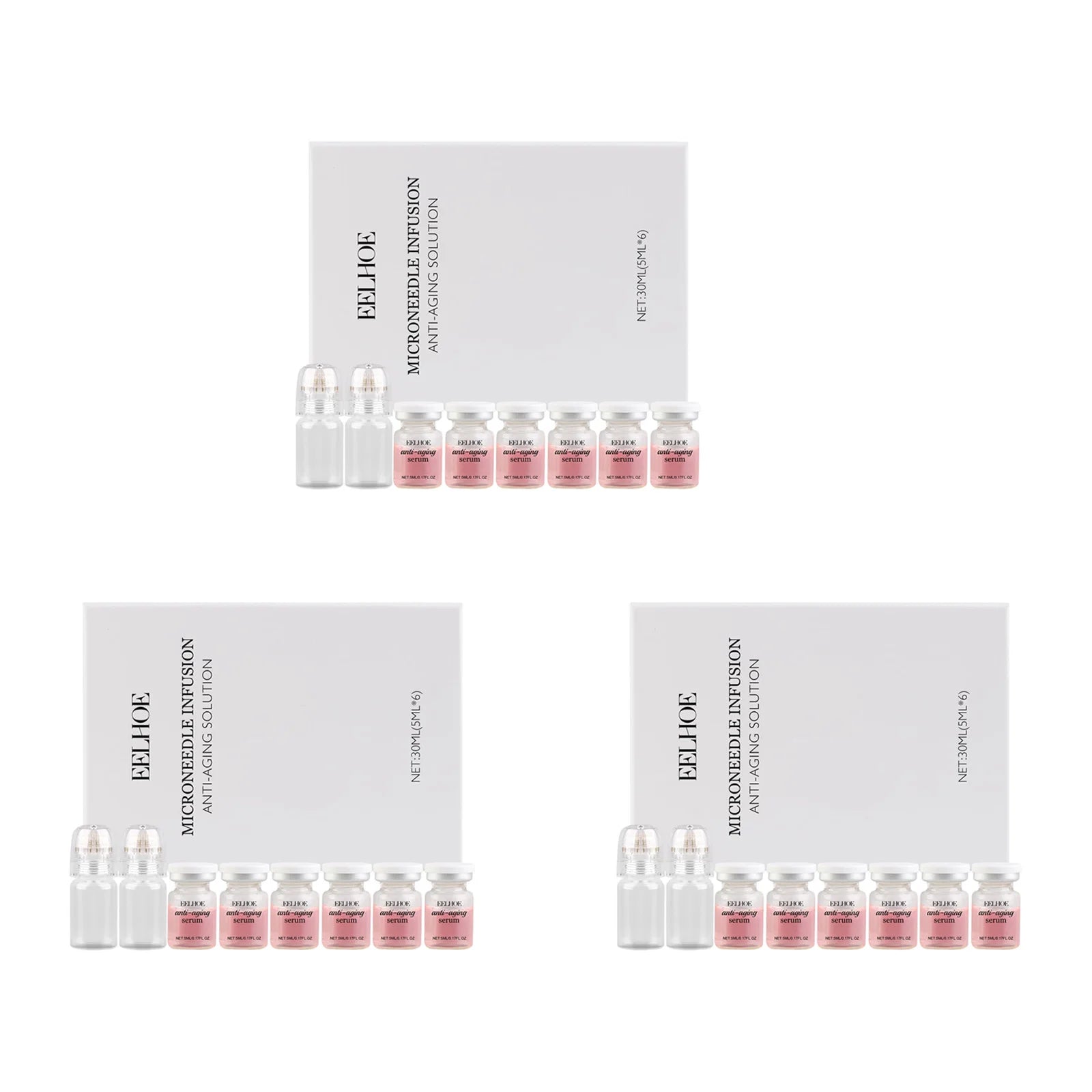 Eelhoe Microneedle Roller Set – Anti-Aging Hyaluronic Acid Serum Microneedle Roller Set Zpaxo 3 sets