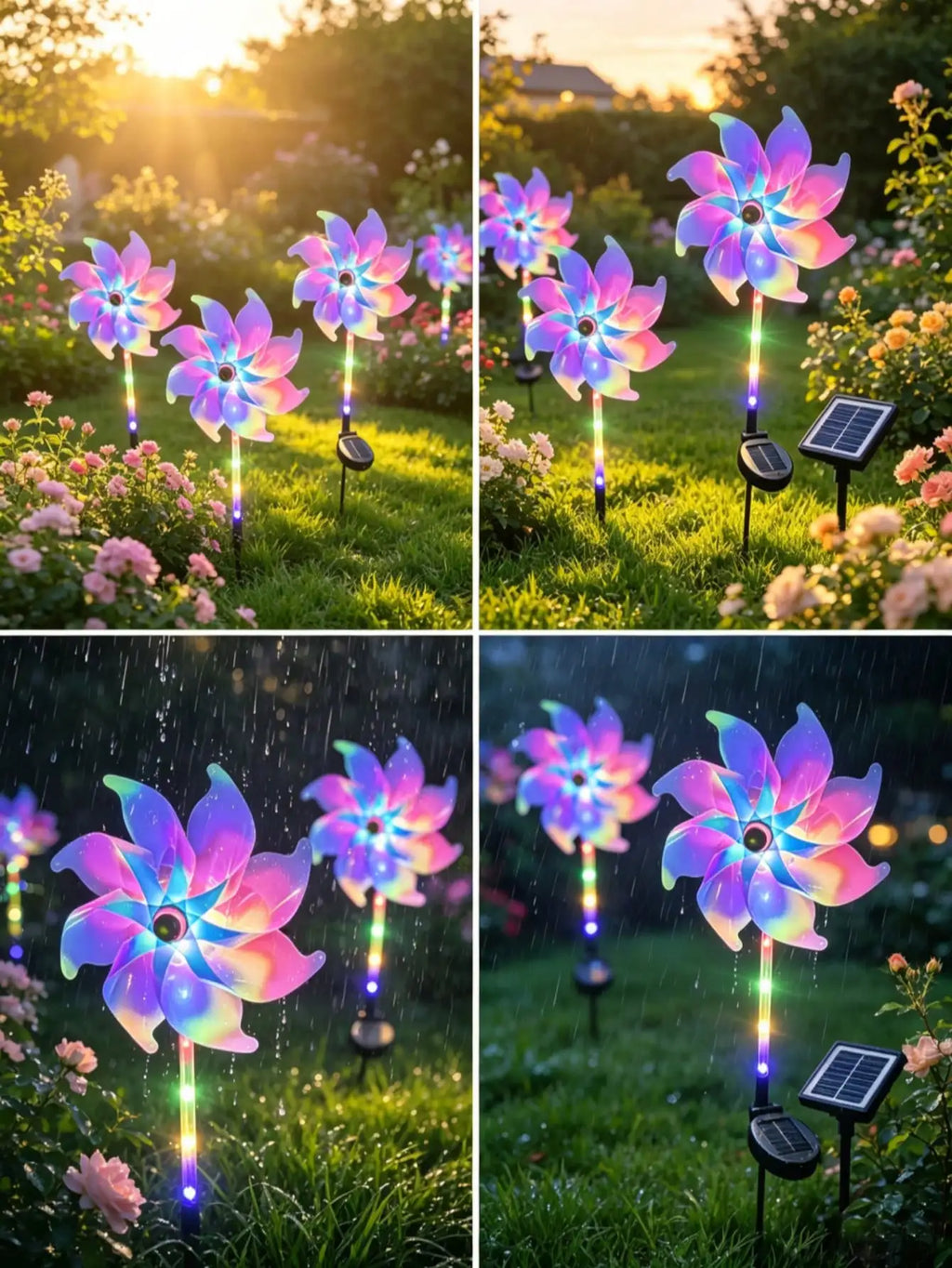 This Bright Rotating Solar-powered Windmill Light Can Be Used As