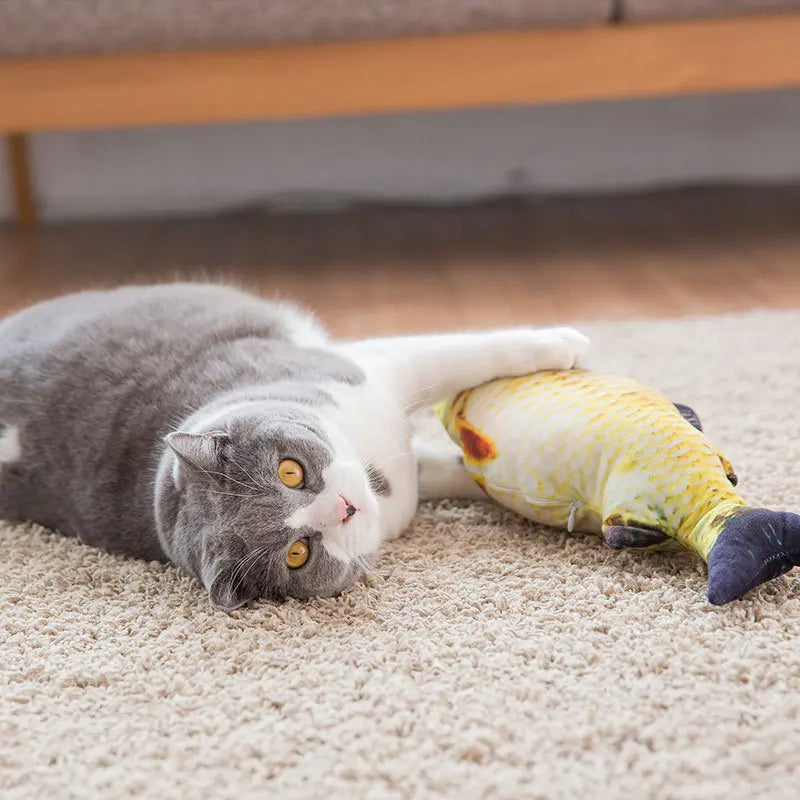 Pet Cat Favor Fish Toy Stuffed Shape Scratch Board Scratching Post
