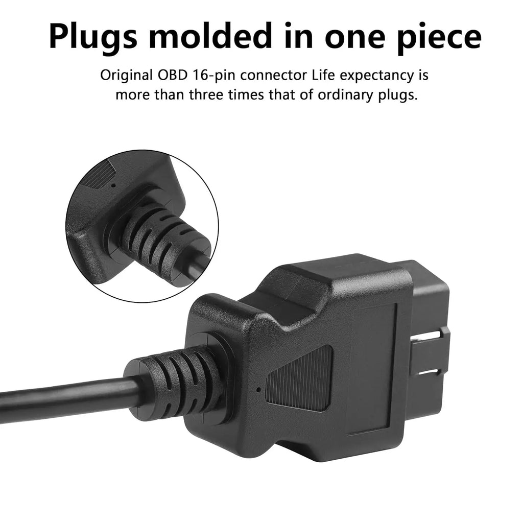 OBD2 16-Pin Extension Cable Male to Female ELM327 Connector