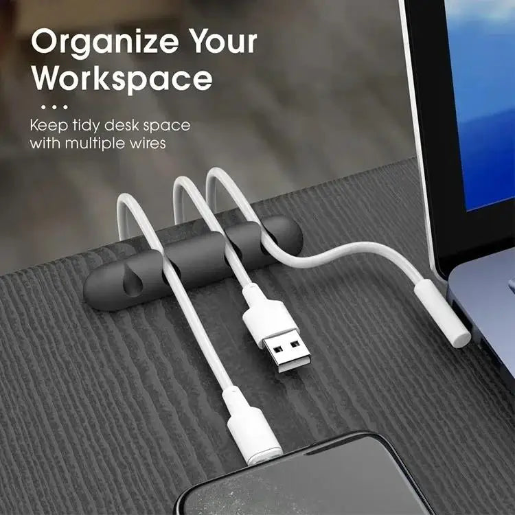 Silicone Cable Organizer Winder Desktop USB Management Clips Mouse