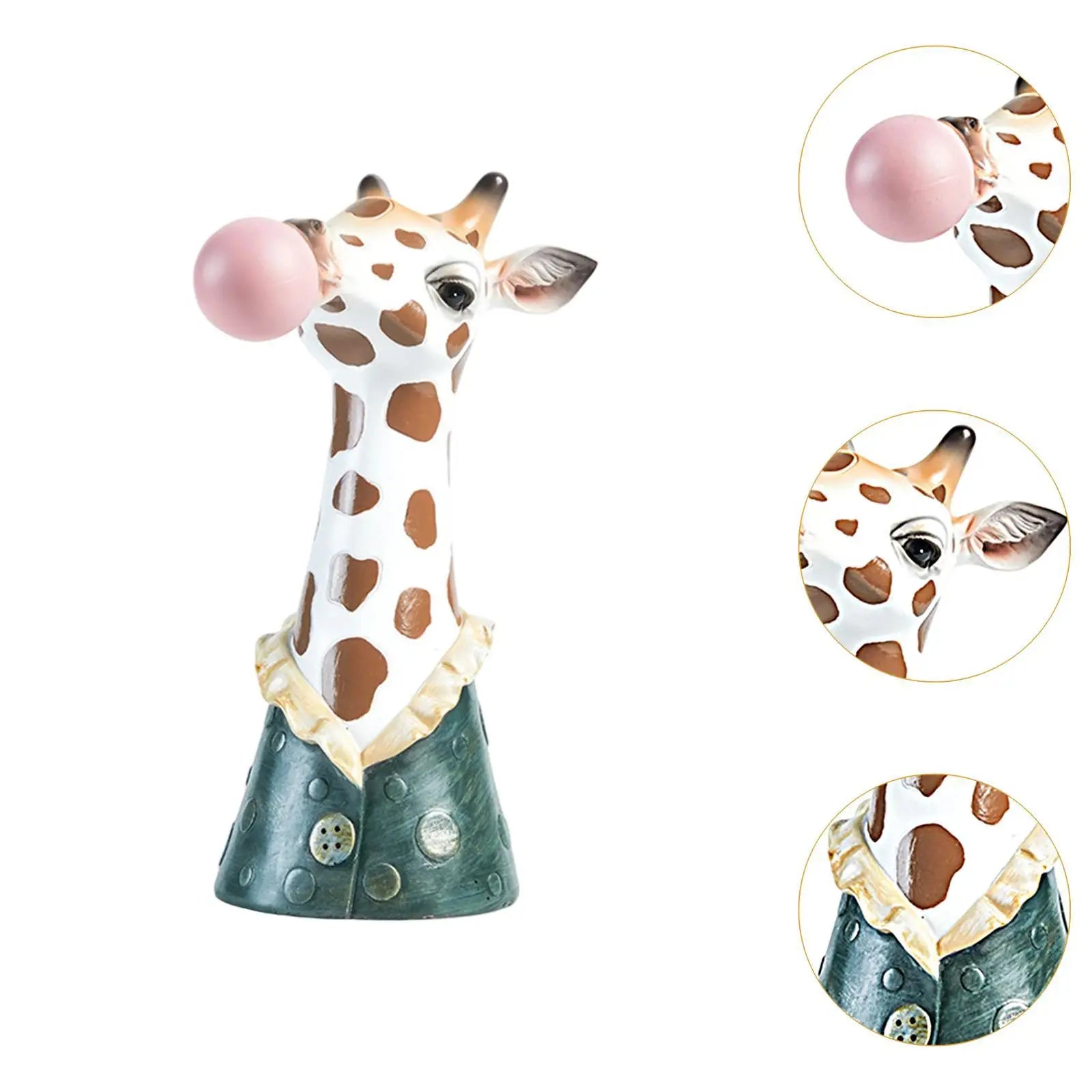 Giraffe Blowing Bubbles Resin Vase – Creative Animal Art Decor Decorative Resin Vase Zpaxo